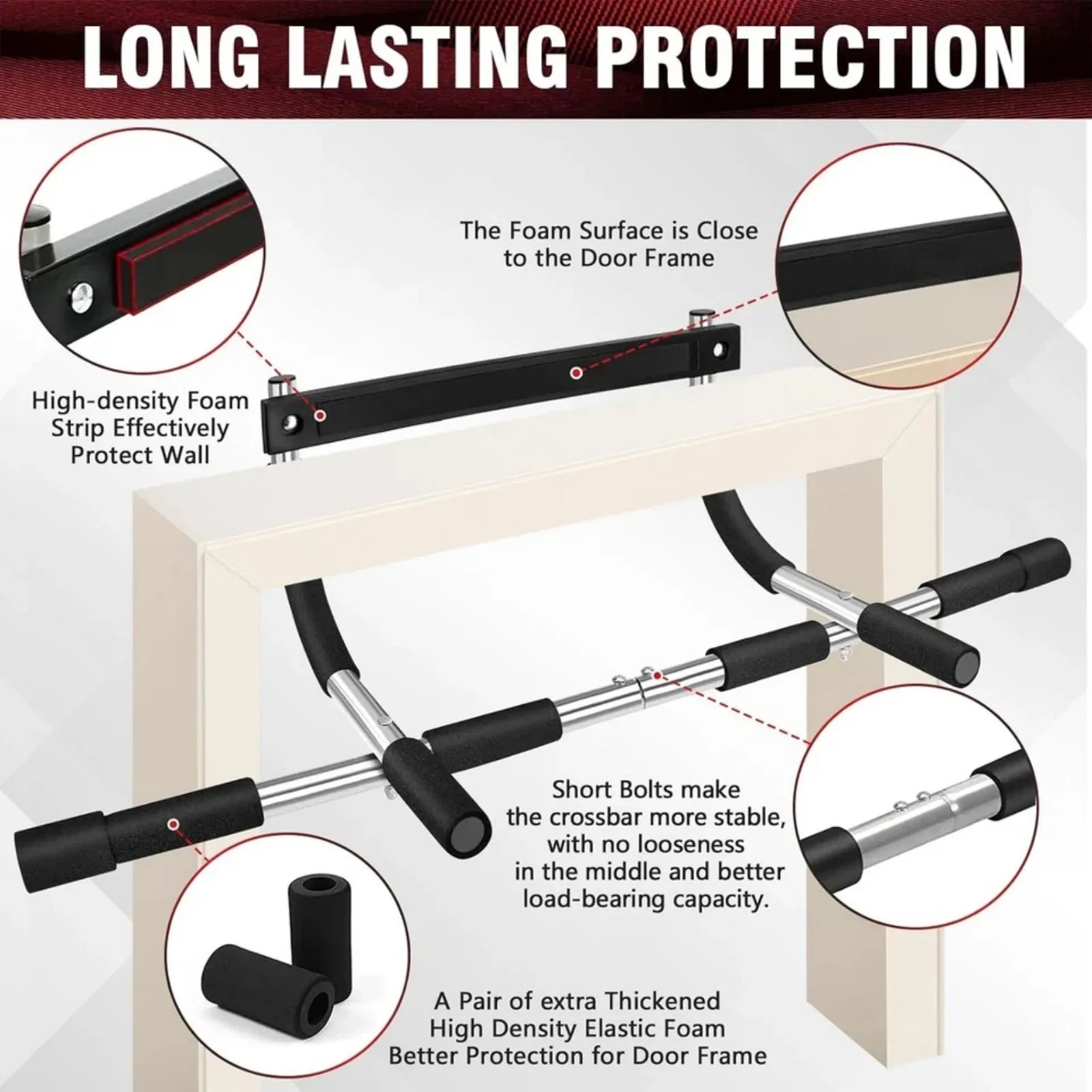 Doorway Chin up Bar Pull up Bar Sit up Mutil-Function Home Gym Strength Training