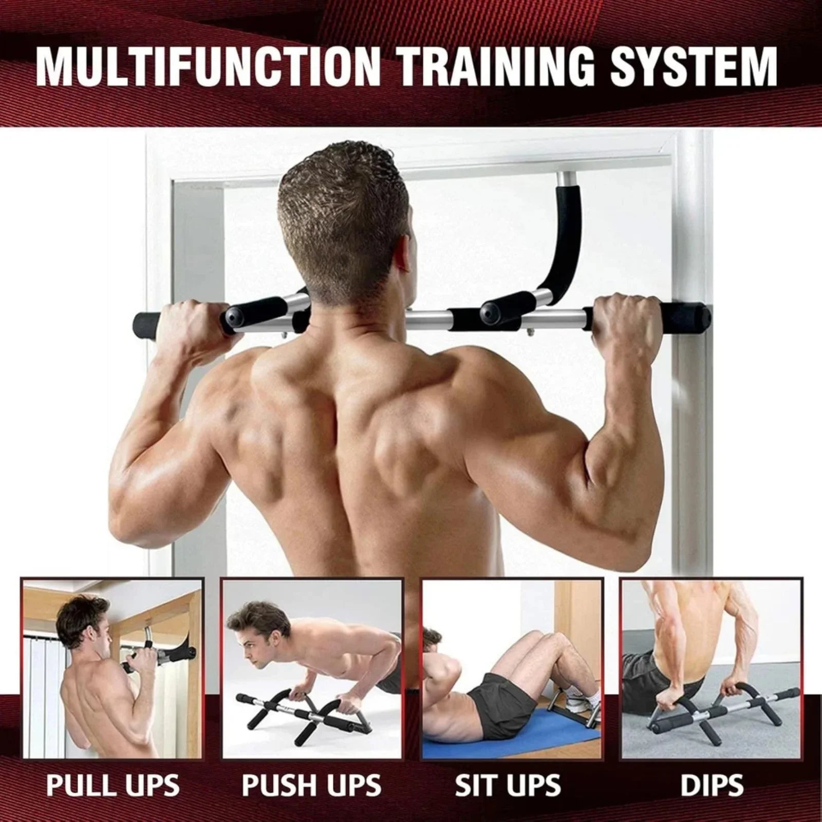 Doorway Chin up Bar Pull up Bar Sit up Mutil-Function Home Gym Strength Training